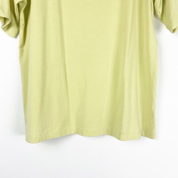 J Jill Luxe Supima Elbow Sleeve Tee Lime Green Soft Crew Neck Womens Size SP - Picture 5 of 10